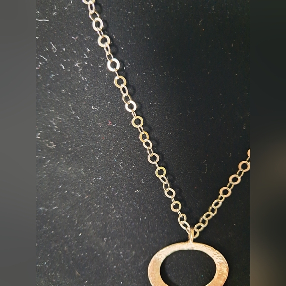 925 Israel Sterling Silver Silpada Circle Hammered Pendant Necklace - Picture 11 of 12